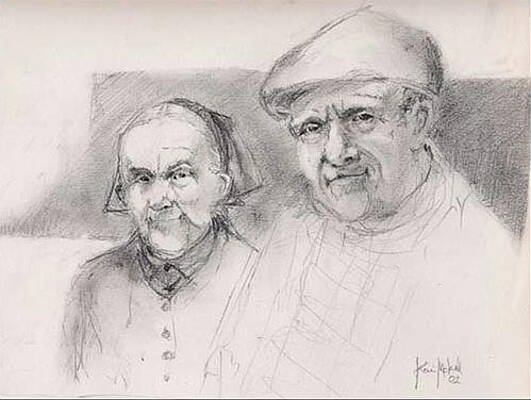 Wall Art - Drawing - Mother and Son by Kevin McKrell