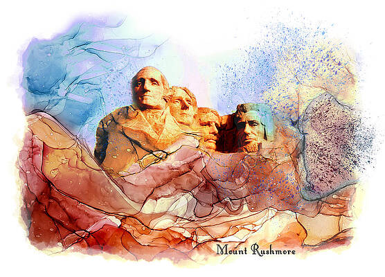 Wall Art - Painting - Mount Rushmore by Miki De Goodaboom