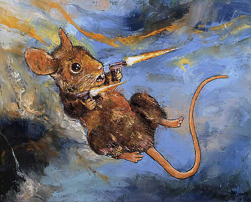Painting - Mouse Assasin by Michael Creese