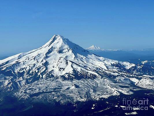 Wall Art - Photograph - Mt Hood and Mt Jefferson from the air by Saving Memories By Making Memories