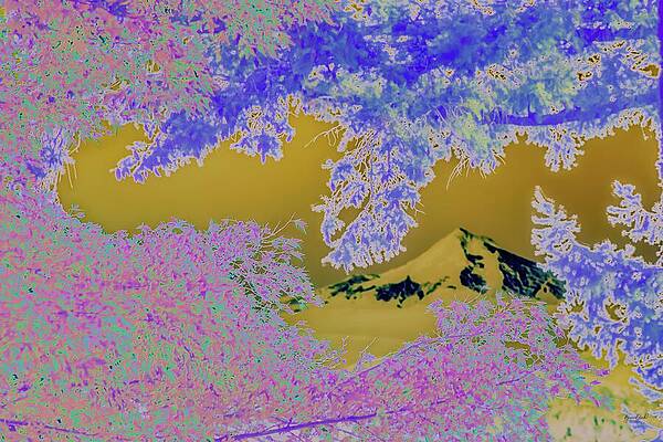 Wall Art - Digital Art - Mt. Hood thought the trees by Bruce Block