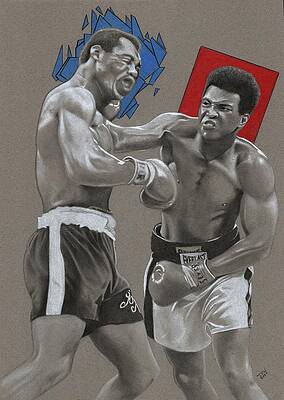 Boxing Drawing - Muhammad Ali Vs Ken Norton by John Wood