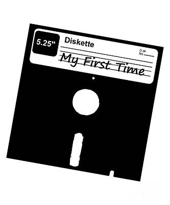 Wall Art - Digital Art - My First Time Retro 80s Floppy Disk by Flippin Sweet Gear