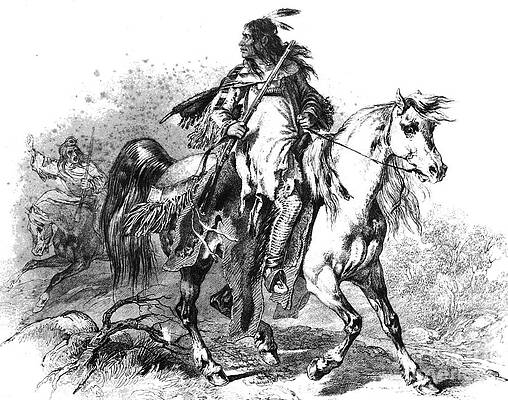 Native American Warrior Mixed Media Pixels