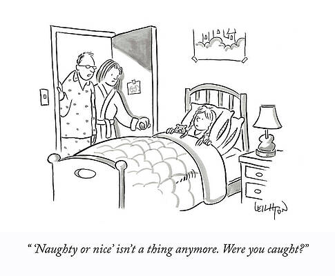 Wall Art - Drawing - Naughty Or Nice by Robert Leighton