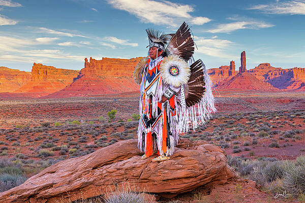 Navajo Fancy Dancer at Valley Of The Gods - 2 by Dan Norris Navajo Fancy Dancer at Valley Of The Gods - 2 by Dan Norris
