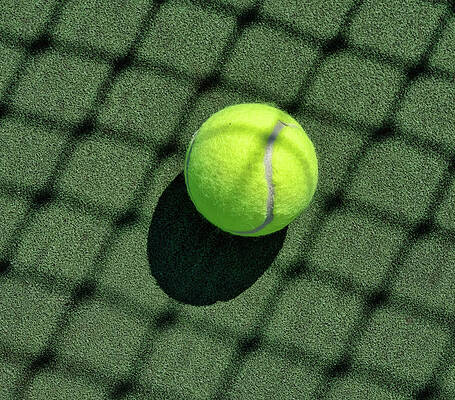 Net Shadows On Tennis Court And Tennis Ball by Gary Slawsky Net Shadows On Tennis Court And Tennis Ball by Gary Slawsky
