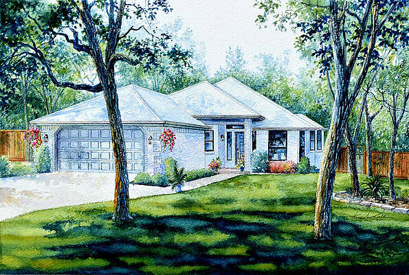 New Braunfels TX Home Portrait by Hanne Lore Koehler New Braunfels TX Home Portrait by Hanne Lore Koehler