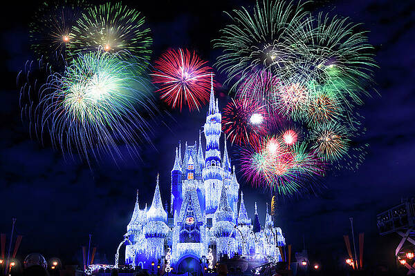 Wall Art - Photograph - New Year's Eve Fireworks at Walt Disney World by Mark Andrew Thomas