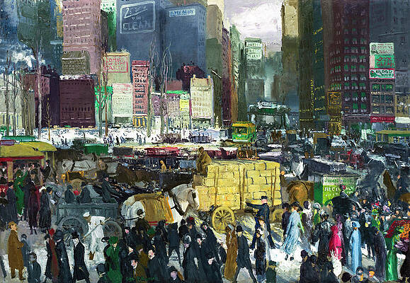 Wall Art - Painting - New York by George Bellows 1911  by George Bellows