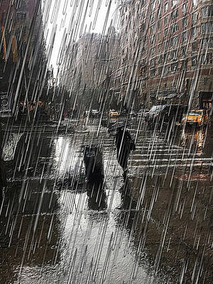 New York City Skyline Rain Storm Dark Day by Tony Rubino New York City Skyline Rain Storm Dark Day by Tony Rubino