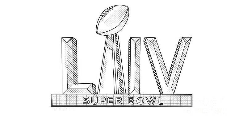 NFL Super Bowl LV or Super Bowl 55 Logo Line Art Illustration Black and  White by Aloysius Patrimonio
