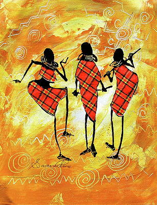 Wall Art - Painting - Night Festivities by Sarah Shiundu