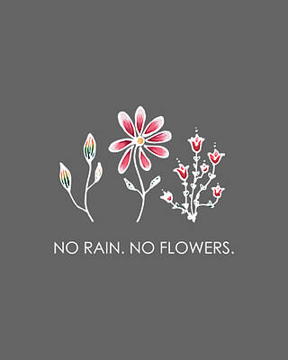  Digital Art - No Rain No Flowers minimalism floral love dream by Jimmie Hiza