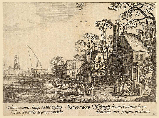 November Print by Wenceslaus Hollar