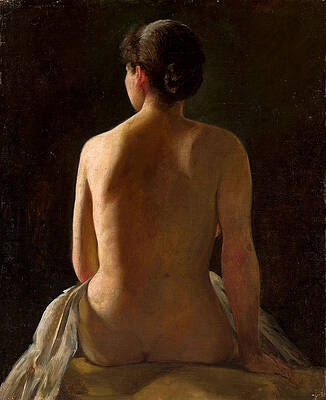 Nude Of Seated Woman Print by Pantaleon Szyndler