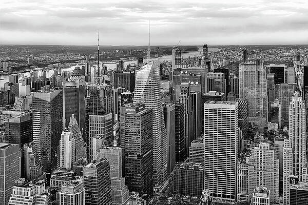 NYC Manhattan Twilight BW by Susan Candelario NYC Manhattan Twilight BW by Susan Candelario
