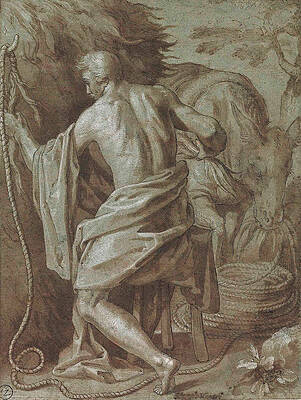 Ocnus. An allegory of the Futility of Labour Print by Jacopo Ligozzi