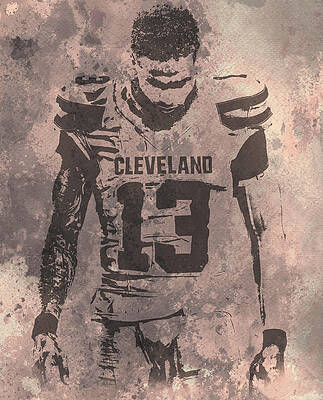 ODELL BECKHAM CLEVELAND BROWNS GRUNGE PIXEL ART by Joe Hamilton ODELL BECKHAM CLEVELAND BROWNS GRUNGE PIXEL ART by Joe Hamilton