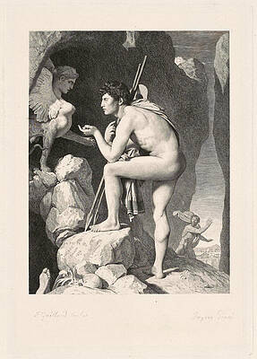 Oedipus and the Sphinx Print by Claude-Ferdinand Gaillard