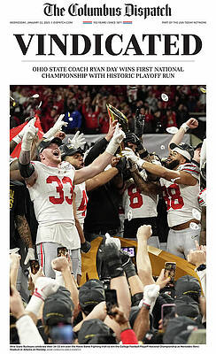 Wall Art - Digital Art - Ohio State Buckeyes Vindicated by Columbus Dispatch