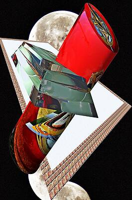 Old car tail light and car window as a 3D cylinder plane. by Karl Rose Old car tail light and car window as a 3D cylinder plane. by Karl Rose