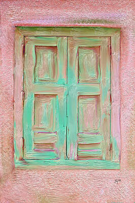 Wall Art - Mixed Media - Old Window with Shutters by Shelli Fitzpatrick