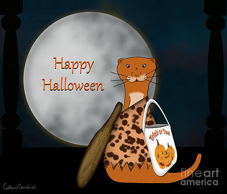 Oliver The Otter Posing In His Halloween Costume by Colleen Cornelius Oliver The Otter Posing In His Halloween Costume by Colleen Cornelius