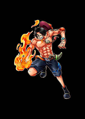 One Piece Portgas D. Ace Pixel Art Art Print for Sale by kobmamba