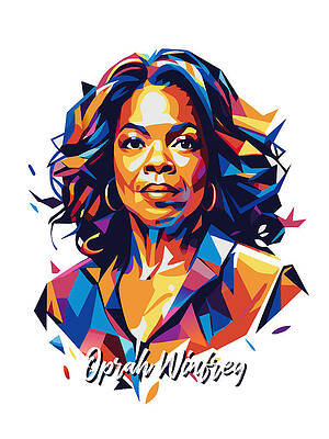 Wall Art - Digital Art - Oprah Winfrey #1 in WPAP Pop Art by Vector Artnesia