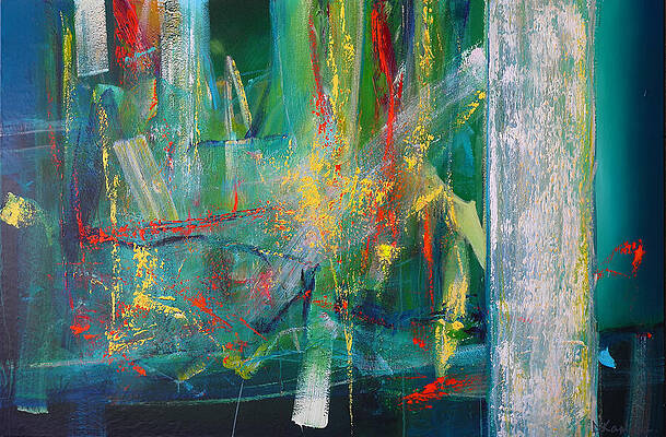 Wall Art - Painting - Opt.21.22 'Into The Unknown' by Derek Kaplan