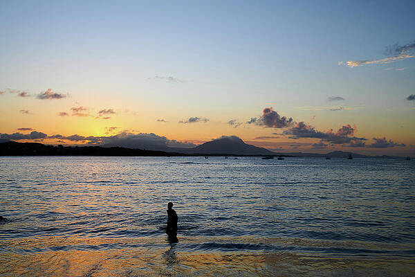 Orange and Blue Sunset by CHRISTOPHER JONES