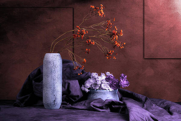 Orange and Purple Flowers by Tom Mc Nemar Orange and Purple Flowers by Tom Mc Nemar