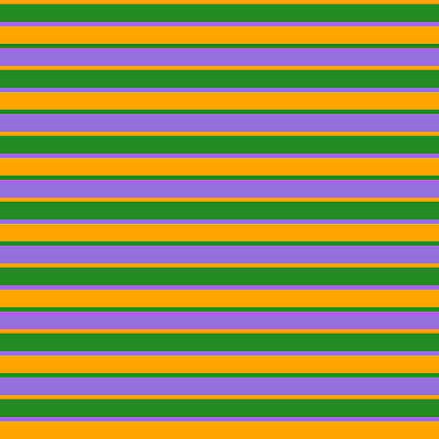 [ Thumbnail: Orange, Forest Green, and Purple Colored Lines Pattern Framed Print ]