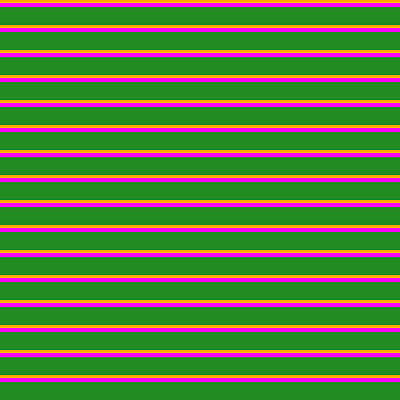 [ Thumbnail: Orange, Fuchsia, and Forest Green Colored Stripes/Lines Pattern Framed Print ]