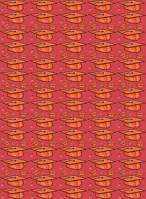 Orange Graduation Cap With on Light Red by Iris Richardson Orange Graduation Cap With on Light Red by Iris Richardson