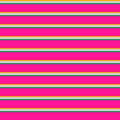 [ Thumbnail: Orange, Light Grey, Sea Green, and Deep Pink Colored Lines/Stripes Pattern Wood Print ]