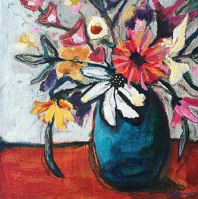 Wall Art - Mixed Media - Orange Table by Mary Conner