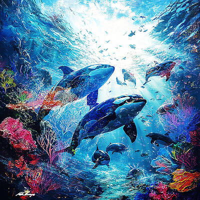 Wall Art - Digital Art - Orca by Mike Peconge