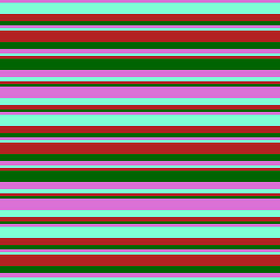 [ Thumbnail: Orchid, Aquamarine, Red, and Dark Green Colored Lines/Stripes Pattern Acrylic Print ]