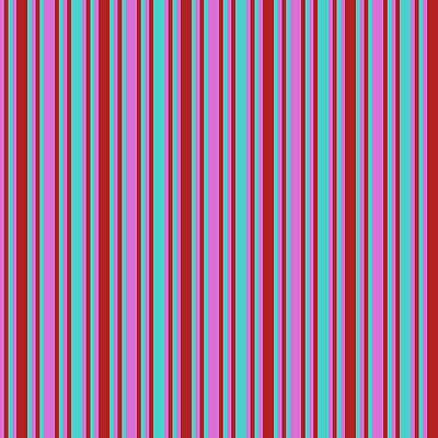 [ Thumbnail: Orchid, Red, and Turquoise Colored Stripes Pattern Wood Print ]