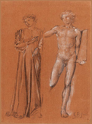 Orpheus and Eurydice Print by Edward Burne-Jones