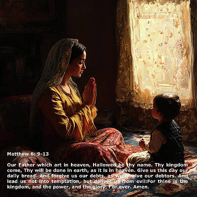 Wall Art - Digital Art - Our Father Prayer 1 by Gian Smith