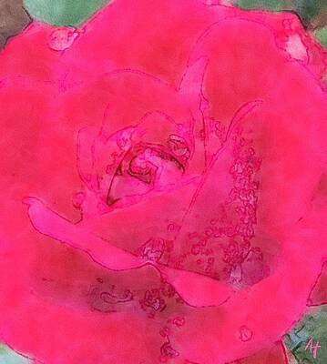 Wall Art - Painting - Painted Rose by AList Art Gallery