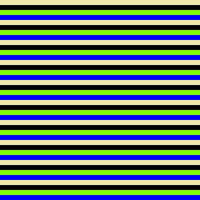 [ Thumbnail: Pale Goldenrod, Black, Chartreuse, and Blue Colored Lines/Stripes Pattern Art Print ]