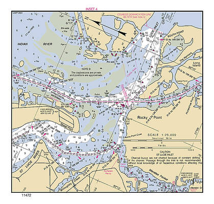 Wall Art - Digital Art - Rocky Point, St. Lucie River, FL , NOAA Chart 11472_3 by Nautical Chartworks