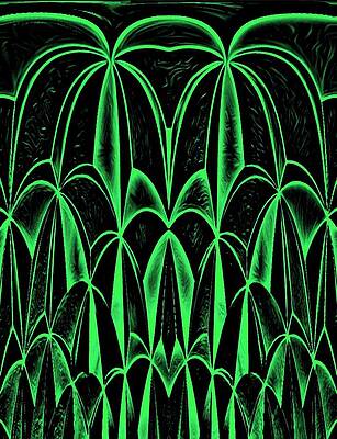Wall Art - Digital Art - Palm Tree Green by Ronald Mills