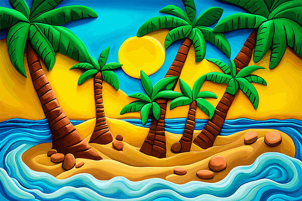 Palm Trees on a Desert Island by Vicky Brago-Mitchell