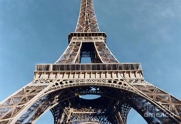 Wall Art - Painting - 'Paris France Eiffel Tower View Eiffel Tower View Landscape Vint by N Akkash