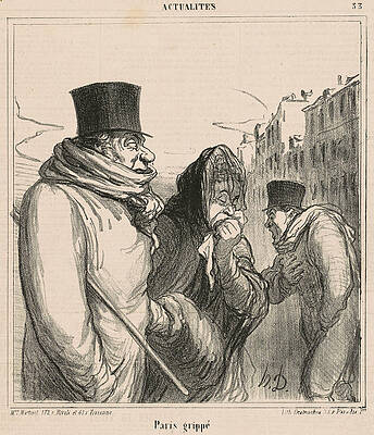 Paris influenza Print by Honore Daumier